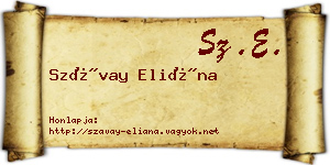 Szávay Eliána névjegykártya